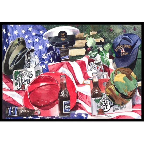 Carolines Treasures Barq s and Armed Forces Indoor Or Outdoor Mat - 18 x 27 in. 1012MAT - main